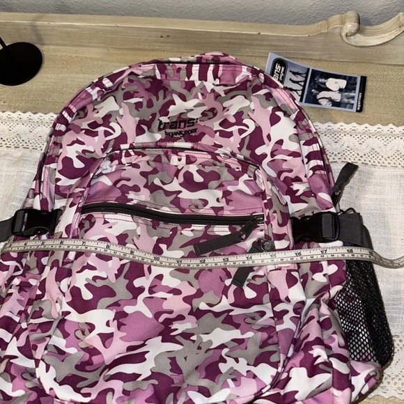 NWTS Trans by JanSport Backpack Camouflage Camo Large Expandable Purple Gray - Picture 9 of 11